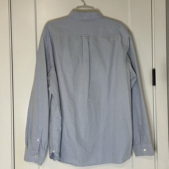 Lands End Mens Shirt Size XL Oxford Preppy Button Up Blue Office Long Sleeve - Picture 2 of 6